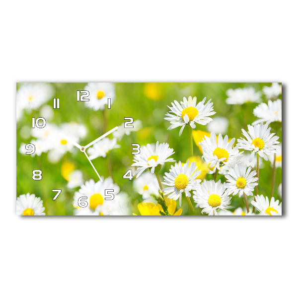 Horizontal rectangular wall clock Daisy