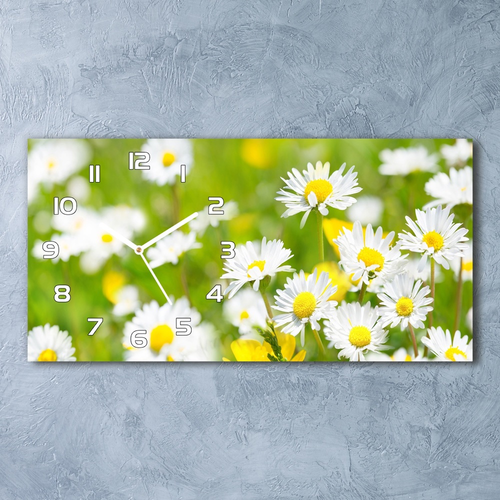 Horizontal rectangular wall clock Daisy