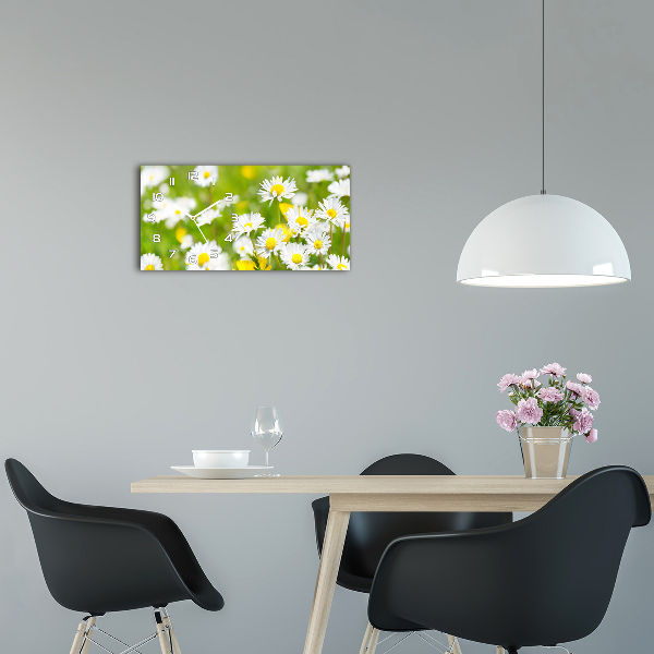 Horizontal rectangular wall clock Daisy