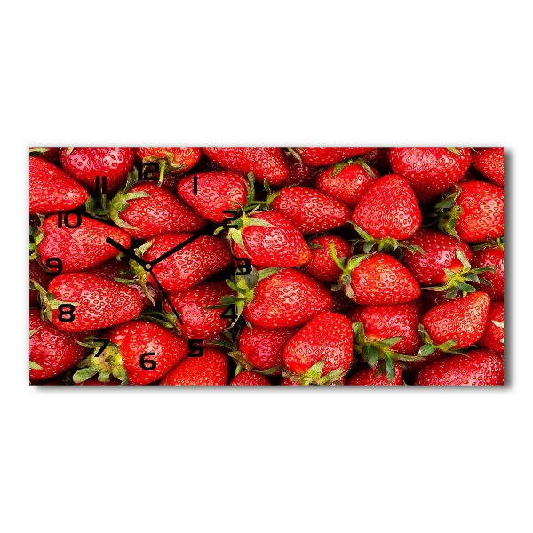 Horizontal rectangular wall clock Strawberries