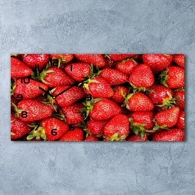 Horizontal rectangular wall clock Strawberries