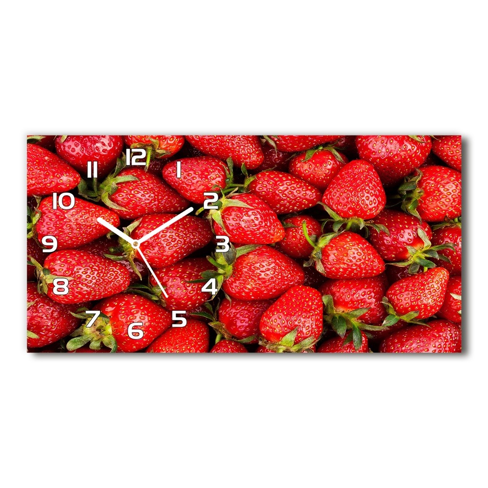 Horizontal rectangular wall clock Strawberries