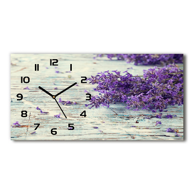 Horizontal rectangular wall clock Lavender