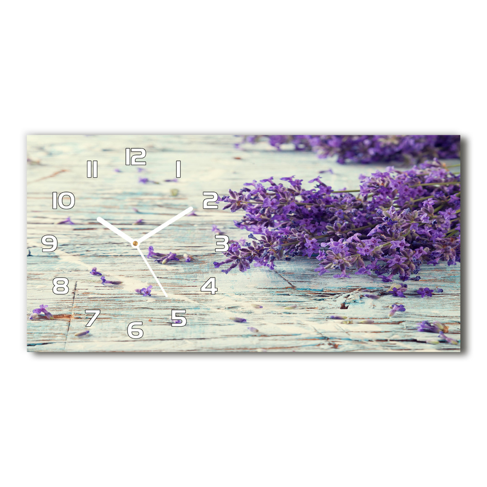 Horizontal rectangular wall clock Lavender