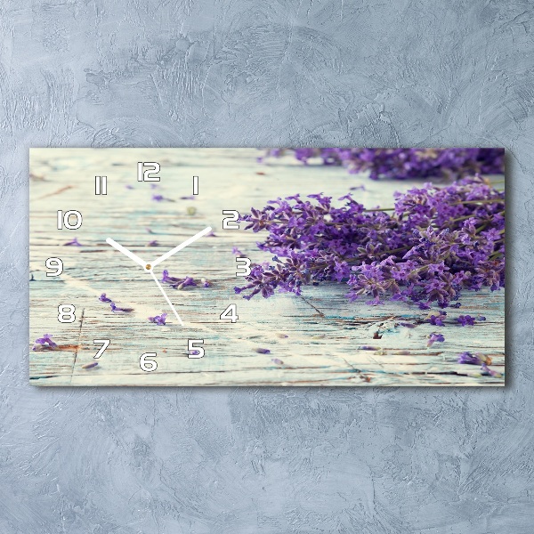 Horizontal rectangular wall clock Lavender