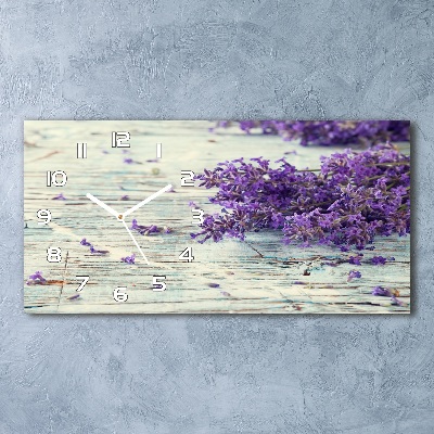 Horizontal rectangular wall clock Lavender