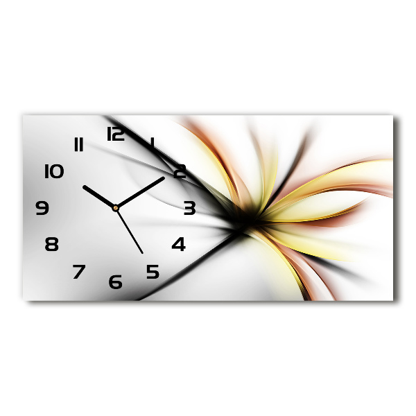 Horizontal rectangular wall clock Flower abstraction