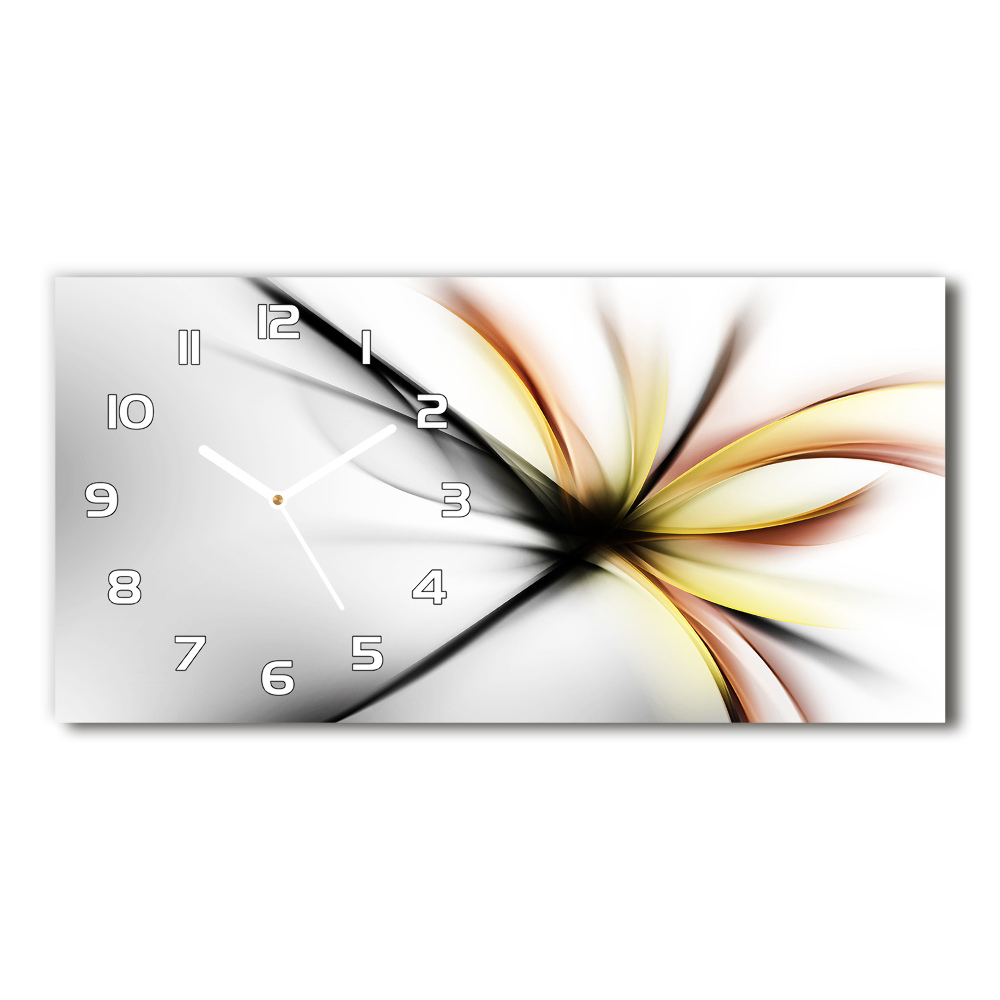 Horizontal rectangular wall clock Flower abstraction