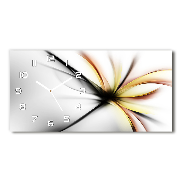 Horizontal rectangular wall clock Flower abstraction