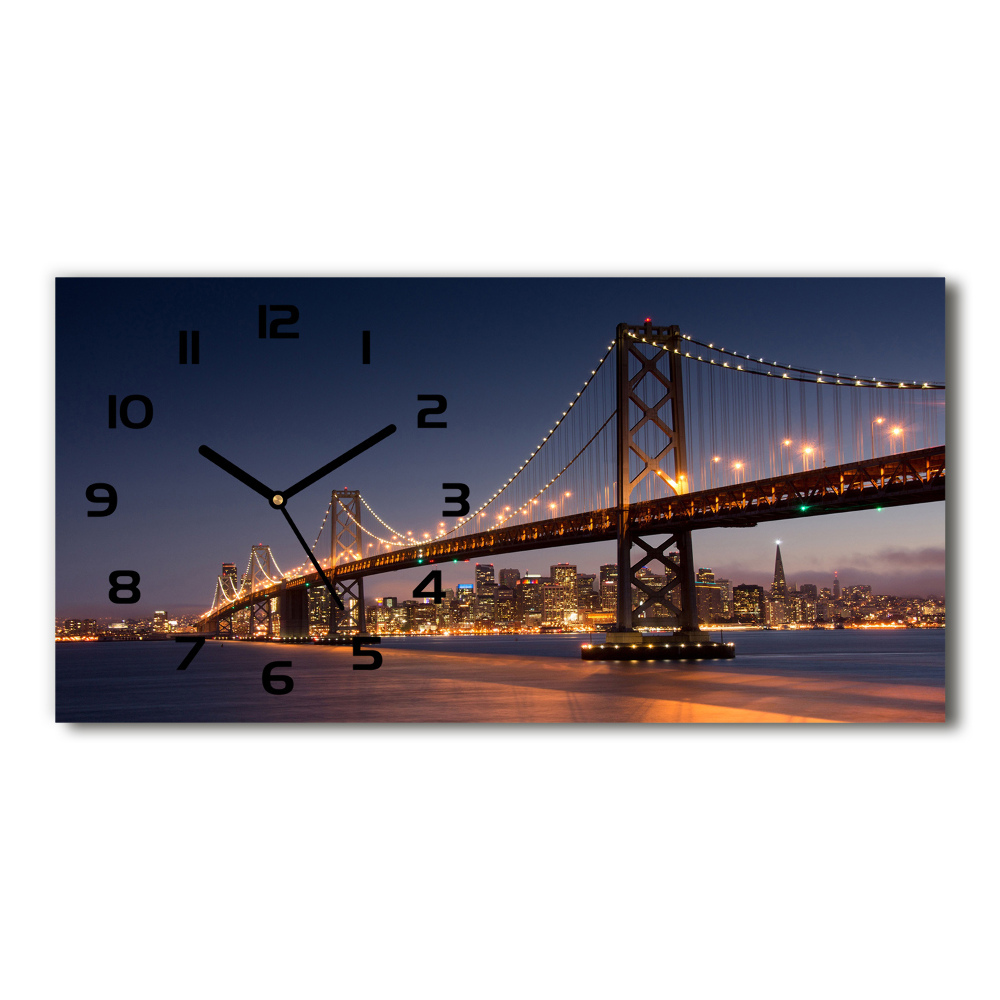 Horizontal wall clock San Francisco bridge