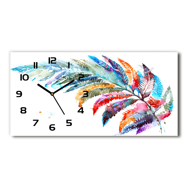 Horizontal wall clock Colorful pen