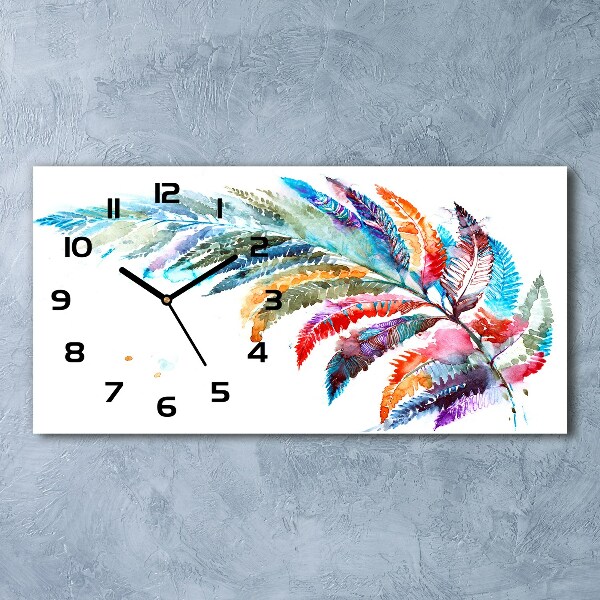 Horizontal wall clock Colorful pen