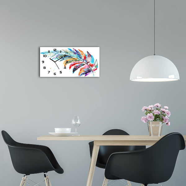 Horizontal wall clock Colorful pen