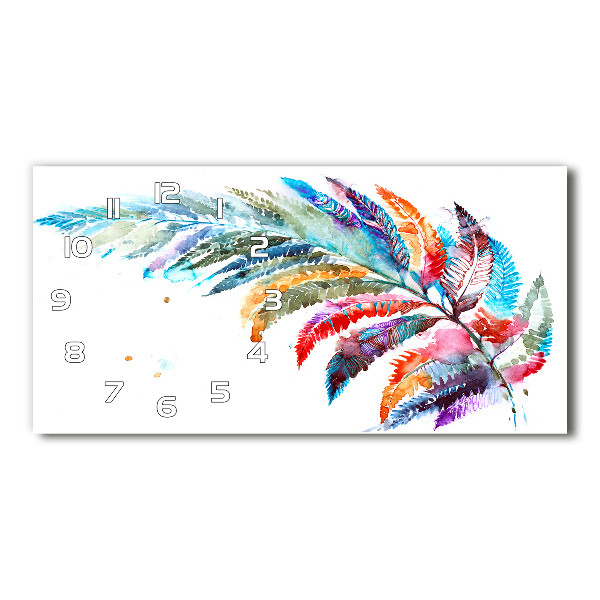 Horizontal wall clock Colorful pen