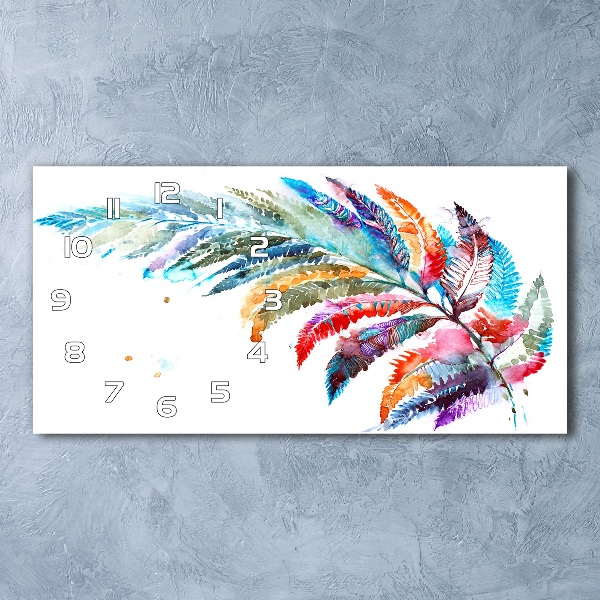 Horizontal wall clock Colorful pen