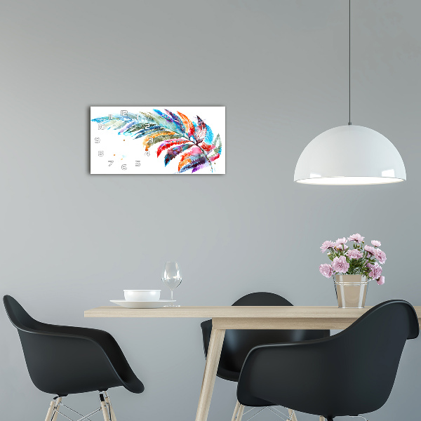 Horizontal wall clock Colorful pen