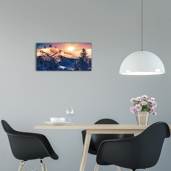 Horizontal rectangular wall clock Colorado mountains