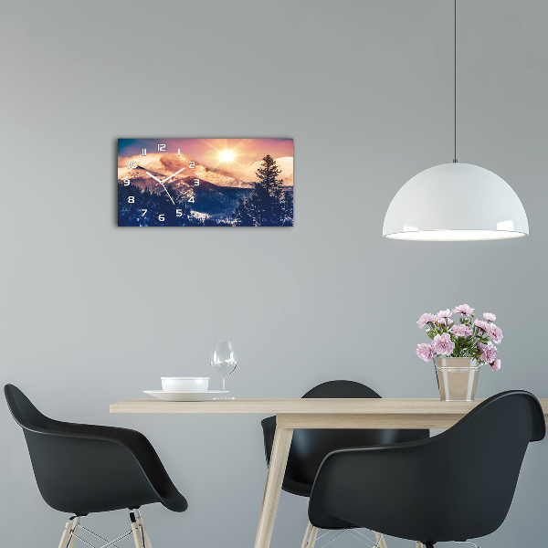 Horizontal rectangular wall clock Colorado mountains