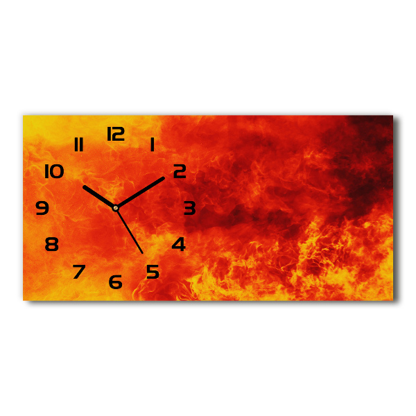 Horizontal wall clock Flames