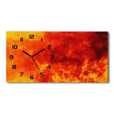 Horizontal wall clock Flames