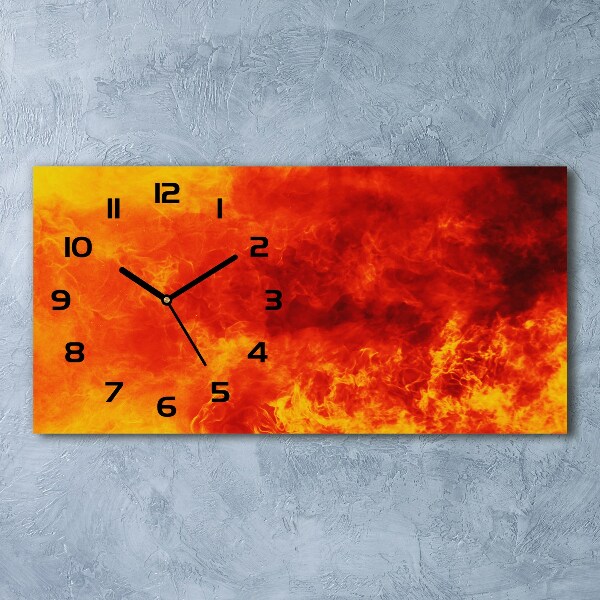 Horizontal wall clock Flames