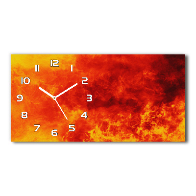 Horizontal wall clock Flames