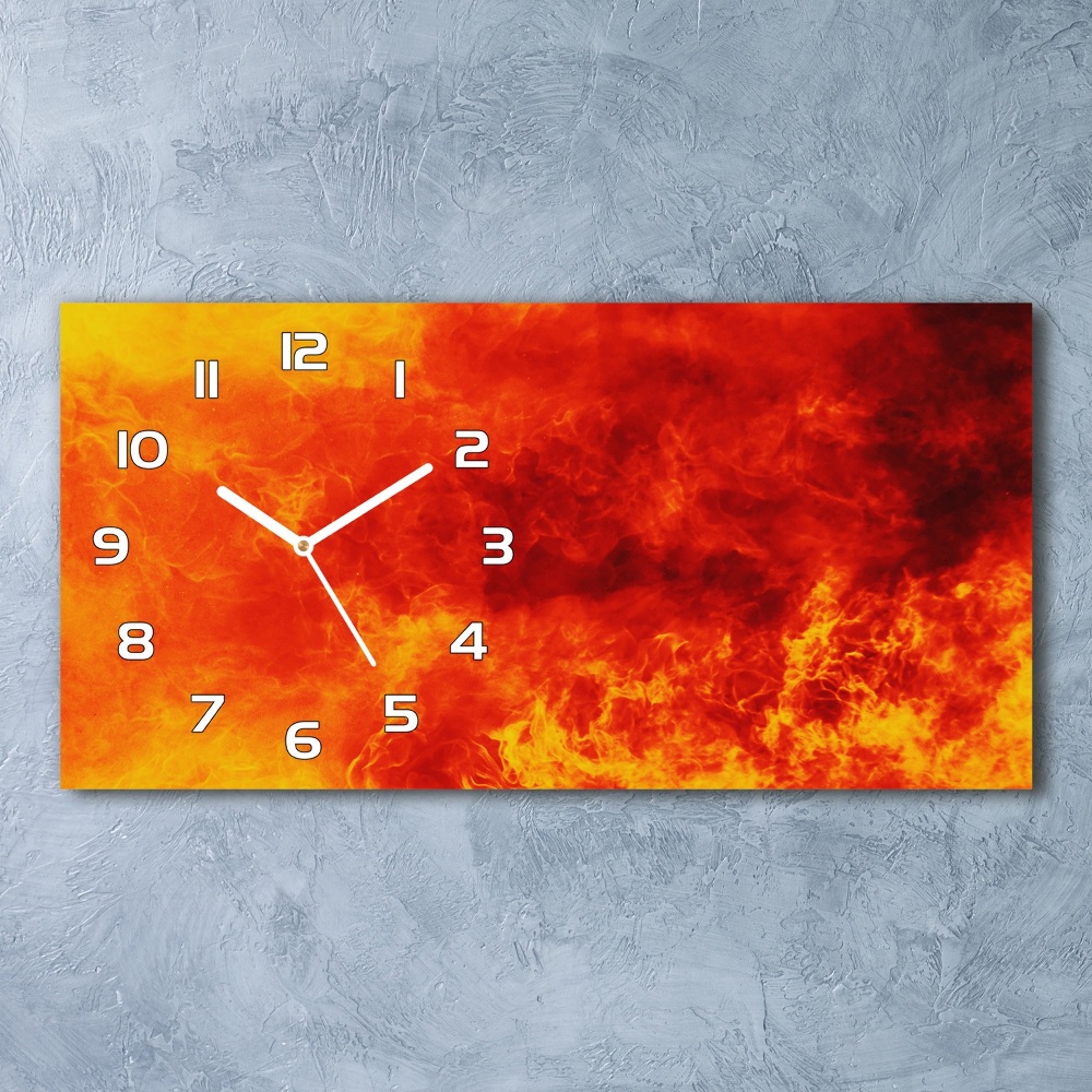 Horizontal wall clock Flames