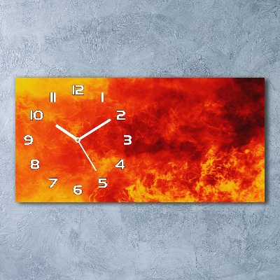 Horizontal wall clock Flames