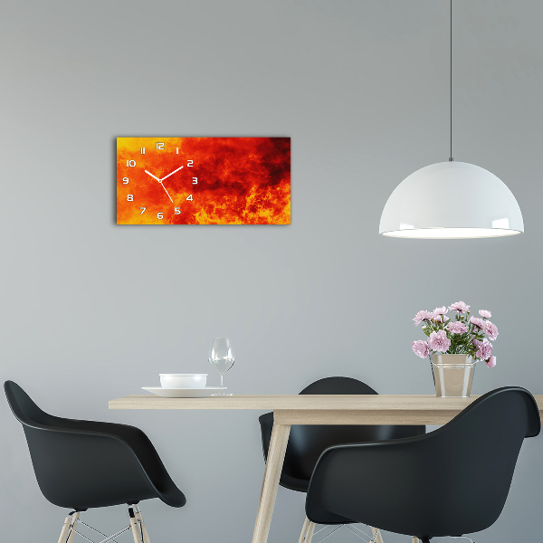 Horizontal wall clock Flames