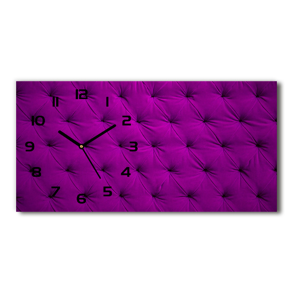 Horizontal rectangular wall clock Velvet wall