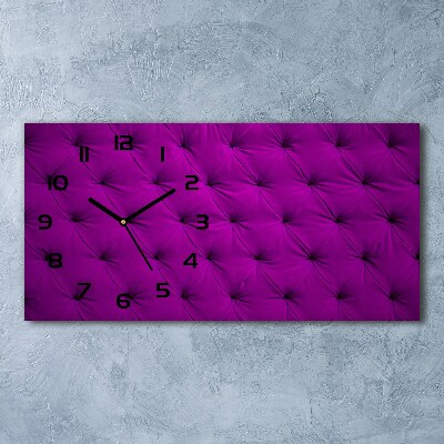 Horizontal rectangular wall clock Velvet wall