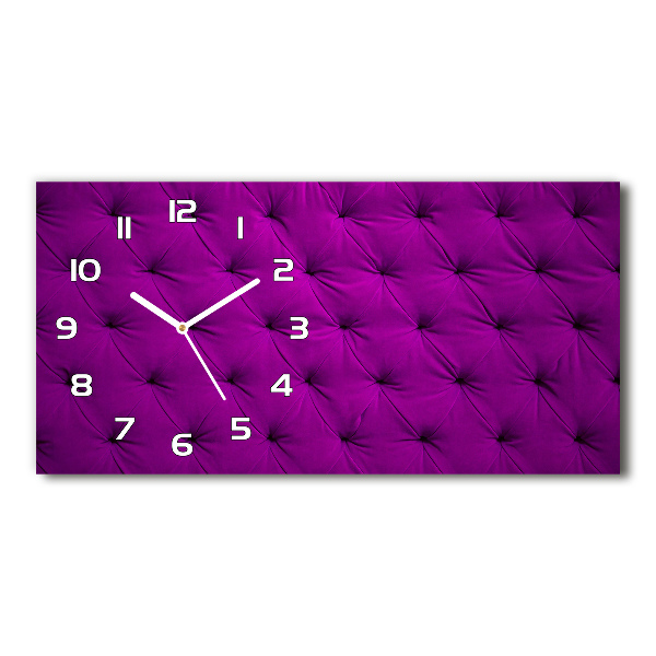 Horizontal rectangular wall clock Velvet wall