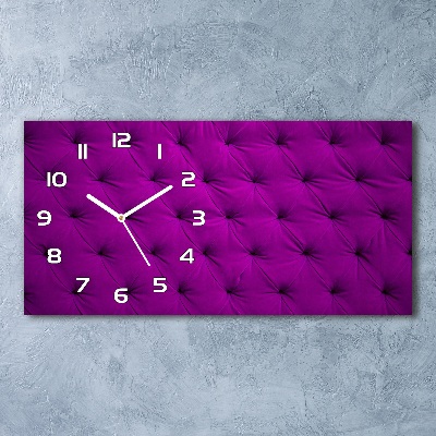 Horizontal rectangular wall clock Velvet wall