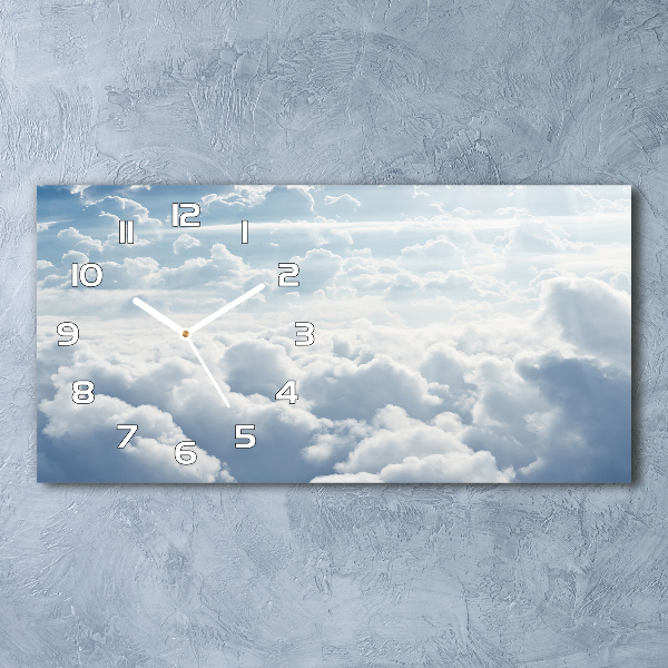 Horizontal wall clock Bird's flight clouds