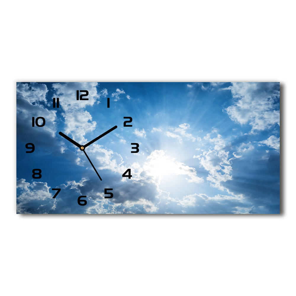 Horizontal wall clock Clouds in the sky