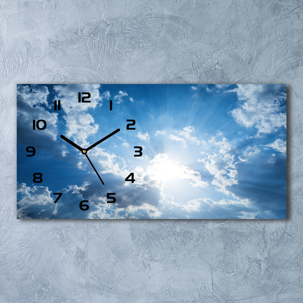 Horizontal wall clock Clouds in the sky