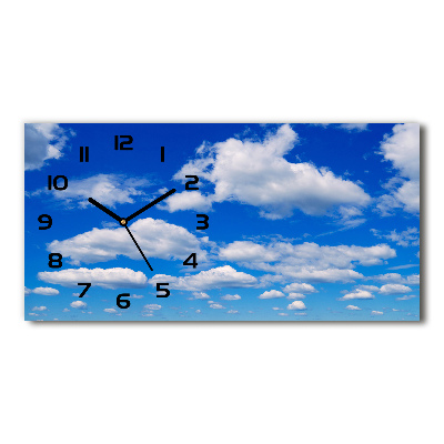 Horizontal wall clock Clouds in the sky