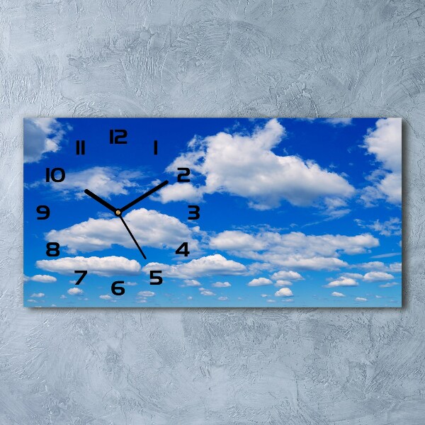 Horizontal wall clock Clouds in the sky