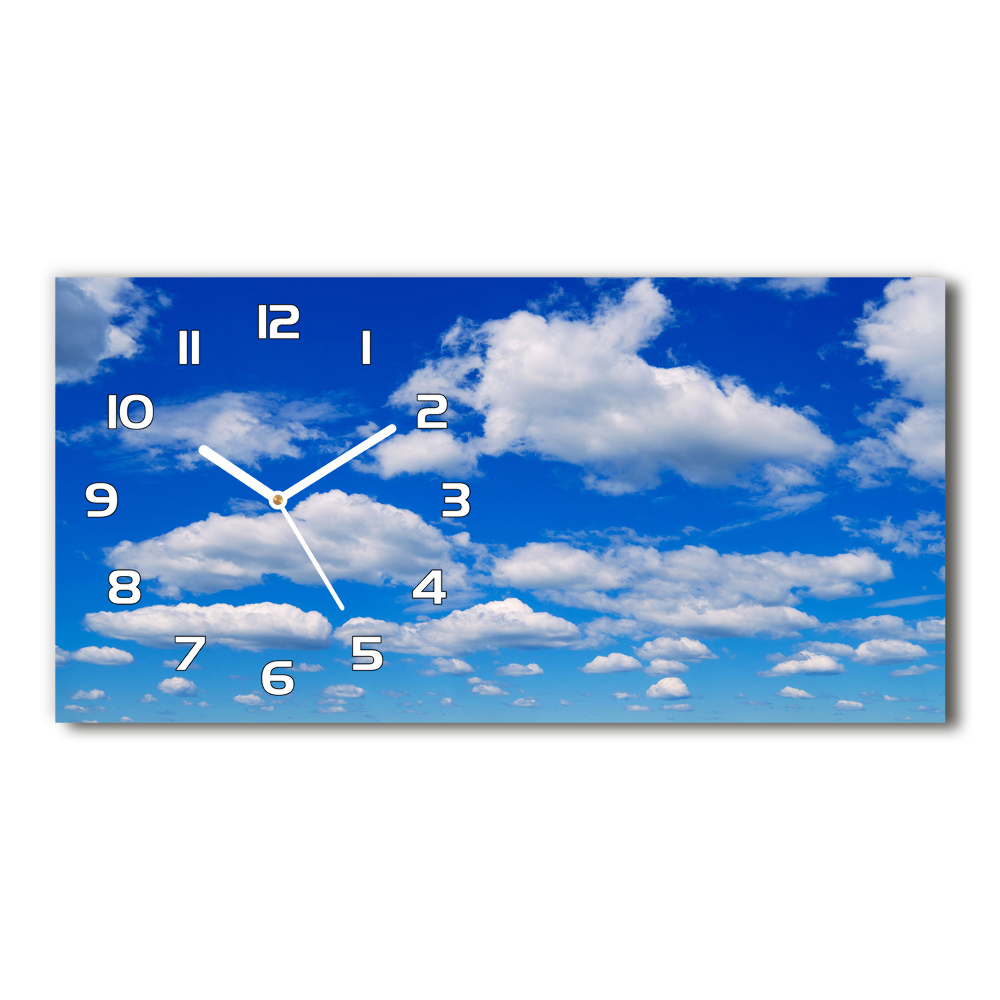 Horizontal wall clock Clouds in the sky