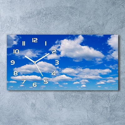 Horizontal wall clock Clouds in the sky