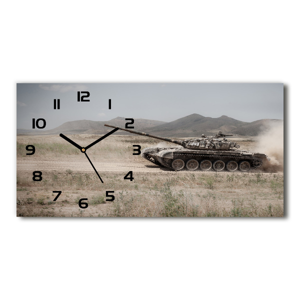 Horizontal wall clock Tank in the desert