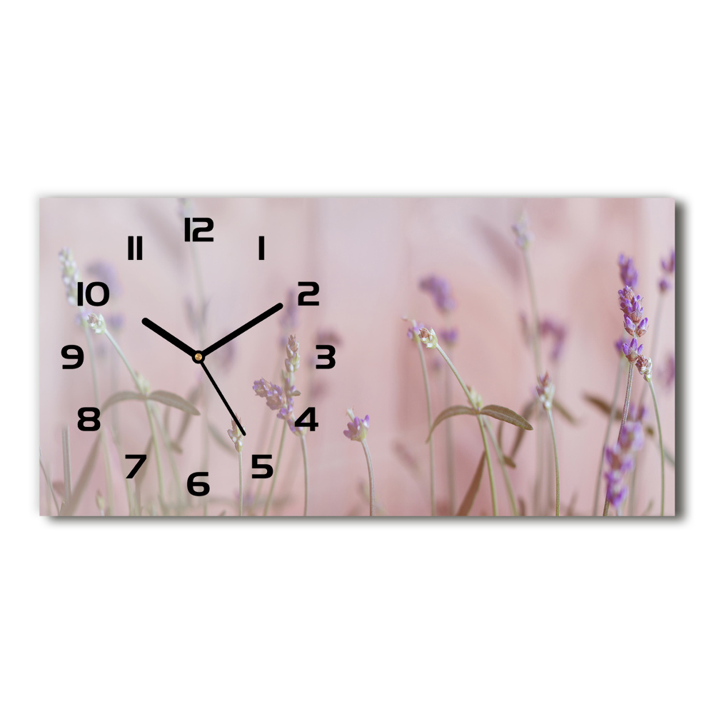 Horizontal wall clock Lavender