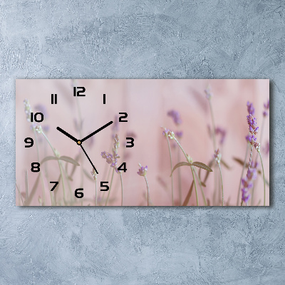 Horizontal wall clock Lavender