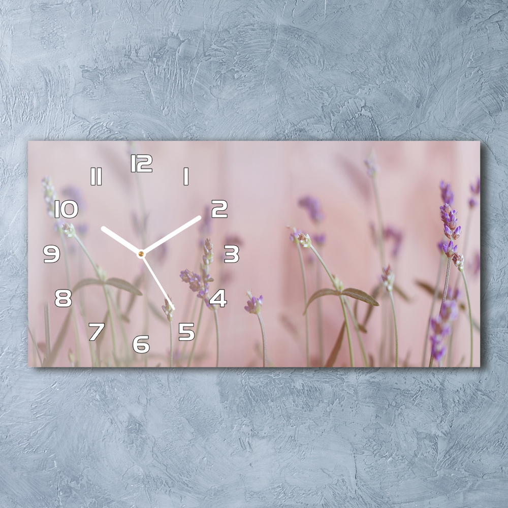 Horizontal wall clock Lavender