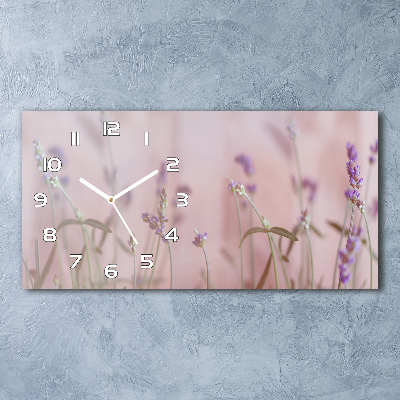 Horizontal wall clock Lavender