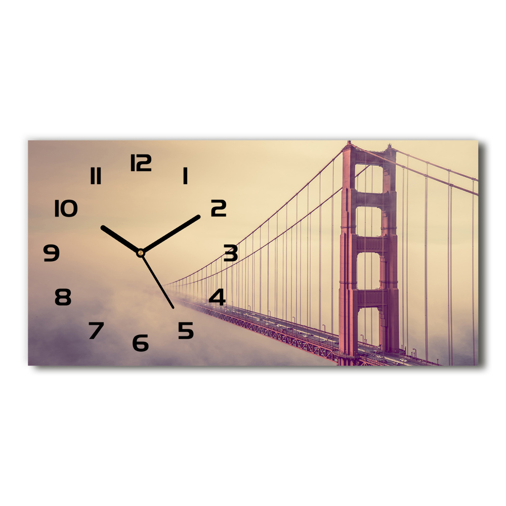 Horizontal wall clock San Francisco bridge