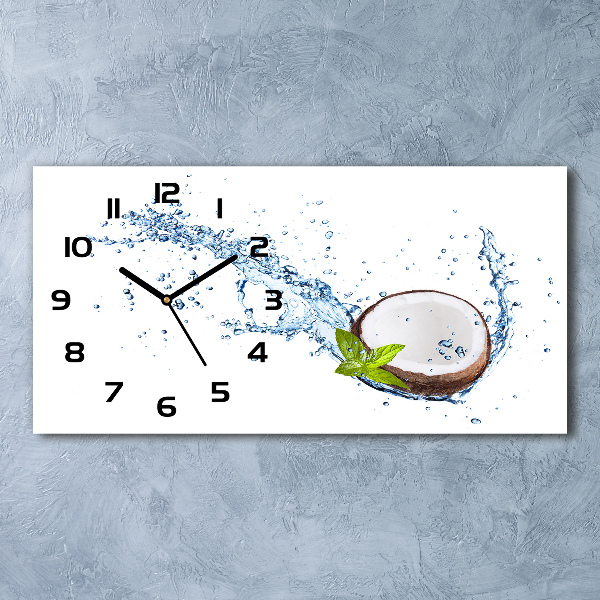 Horizontal wall clock Coconut and water