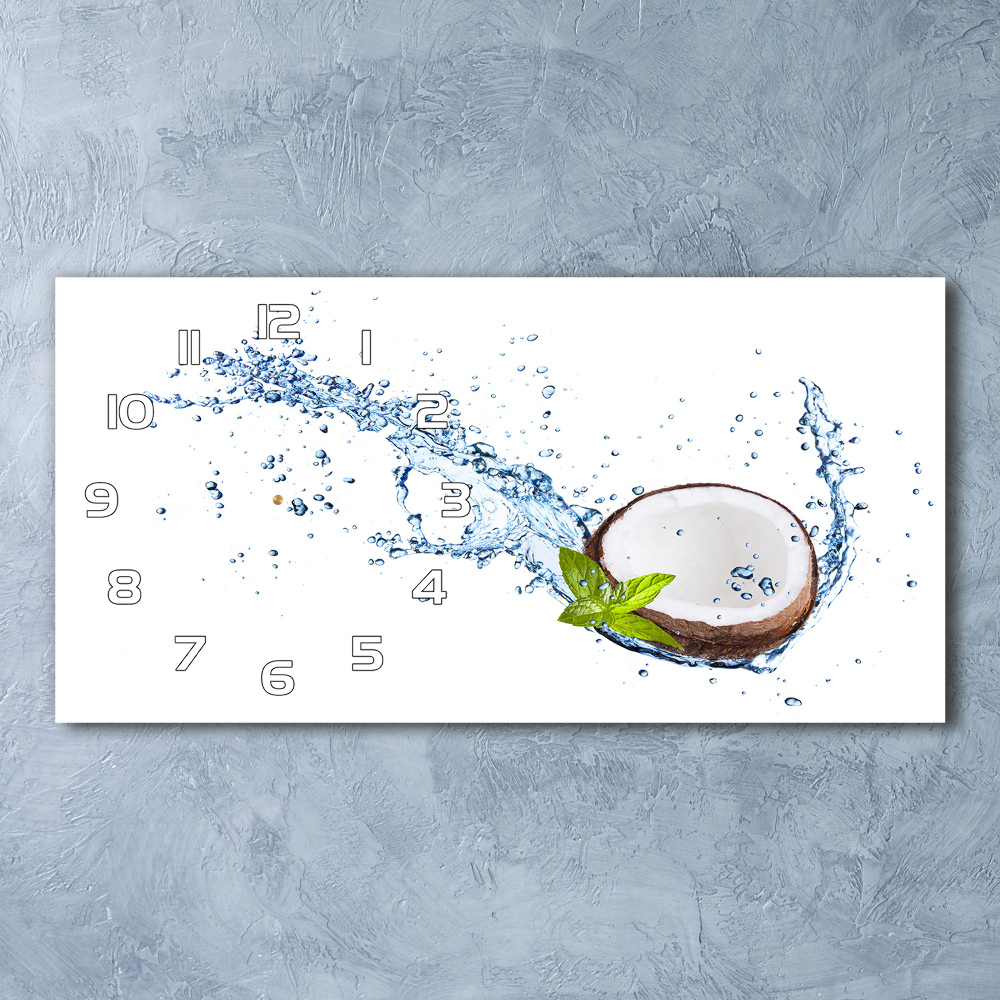 Horizontal wall clock Coconut and water