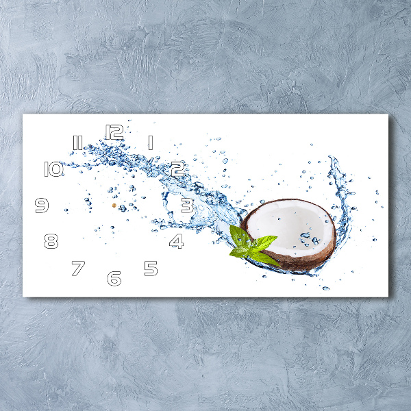 Horizontal wall clock Coconut and water