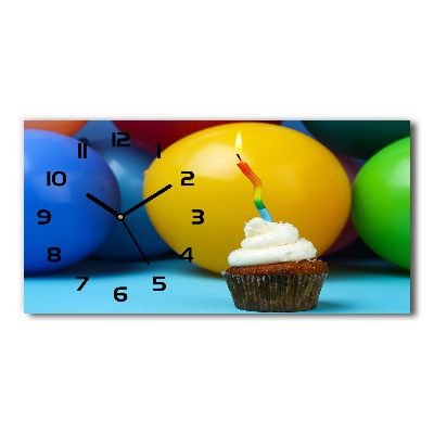 Horizontal wall clock Birthday cupcake